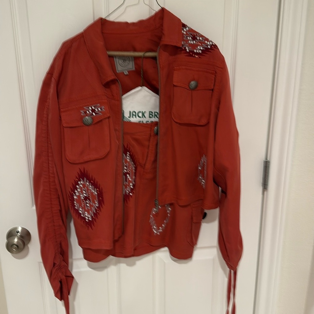 Double D Ranch SET Crimson Embroidered Bomber Jacket/SKIRT Set *see photos